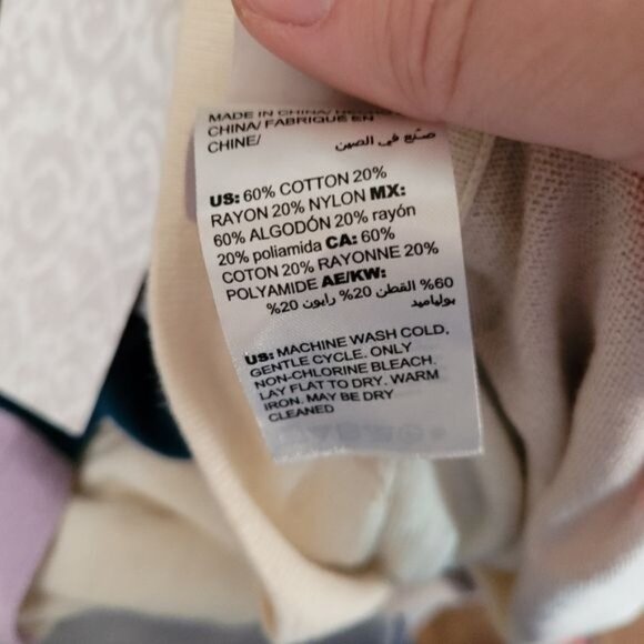 New Women's Chico's Popover Poncho top Fall Winter Stripes Striped Small… - Picture 7 of 7